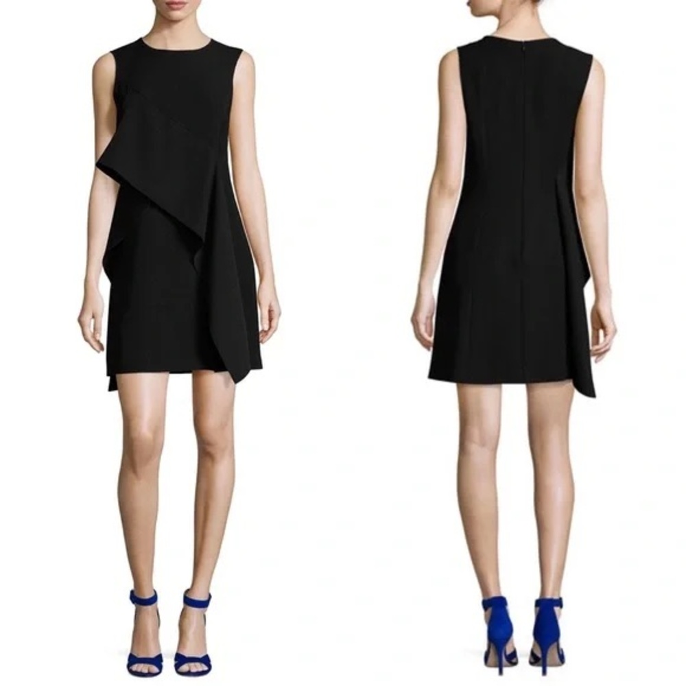 Diane von Furstenberg Black Ruffle Mini Dress